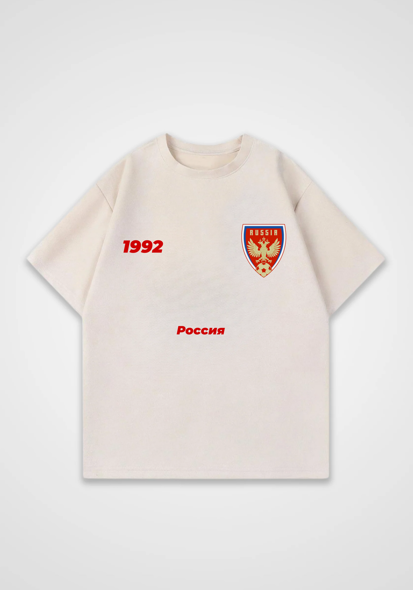 Russian Jersey Oversized Shirt - Beige Front (Designed)