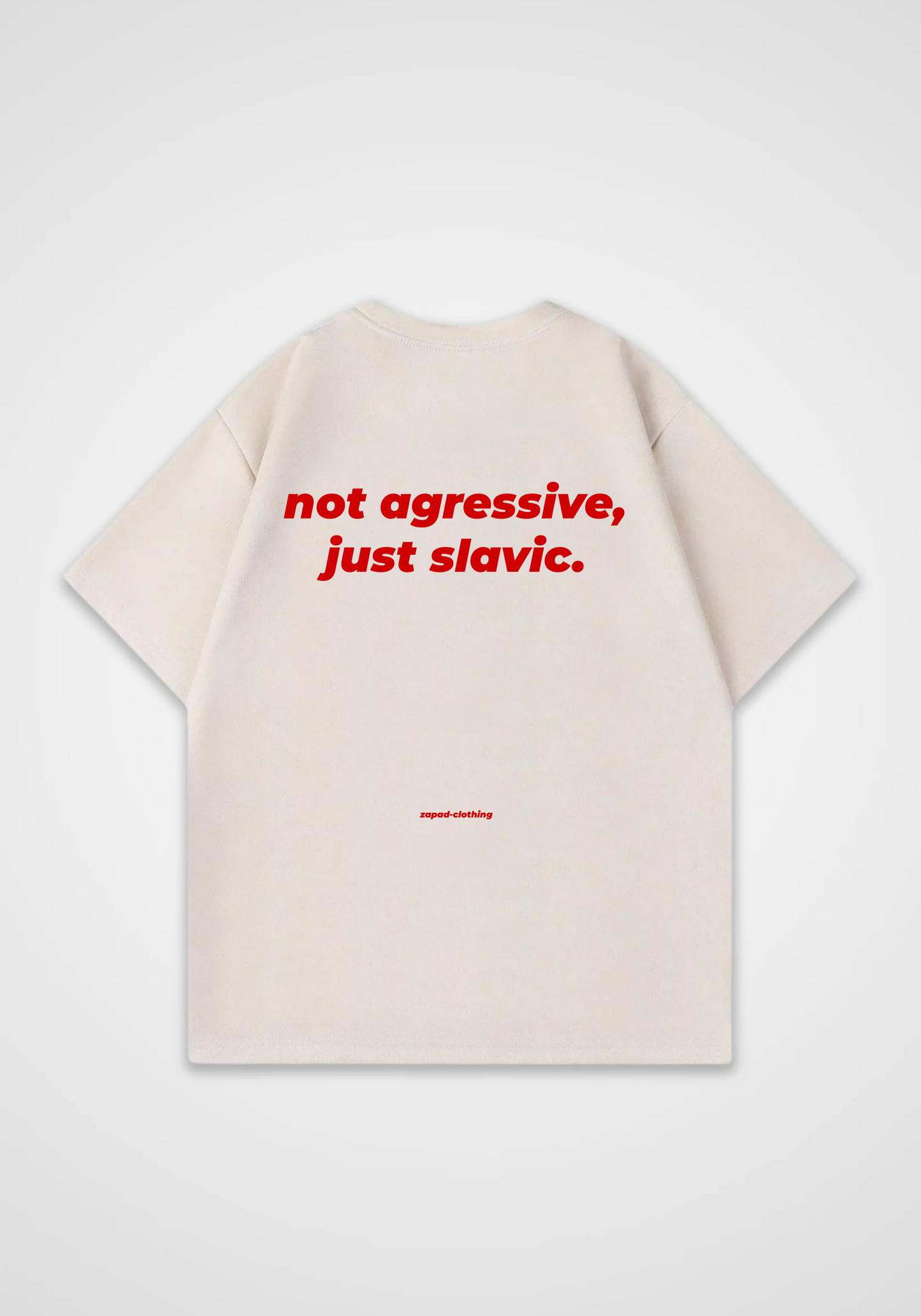 Just Slavic Oversized Shirt - Beige Back (Designed)