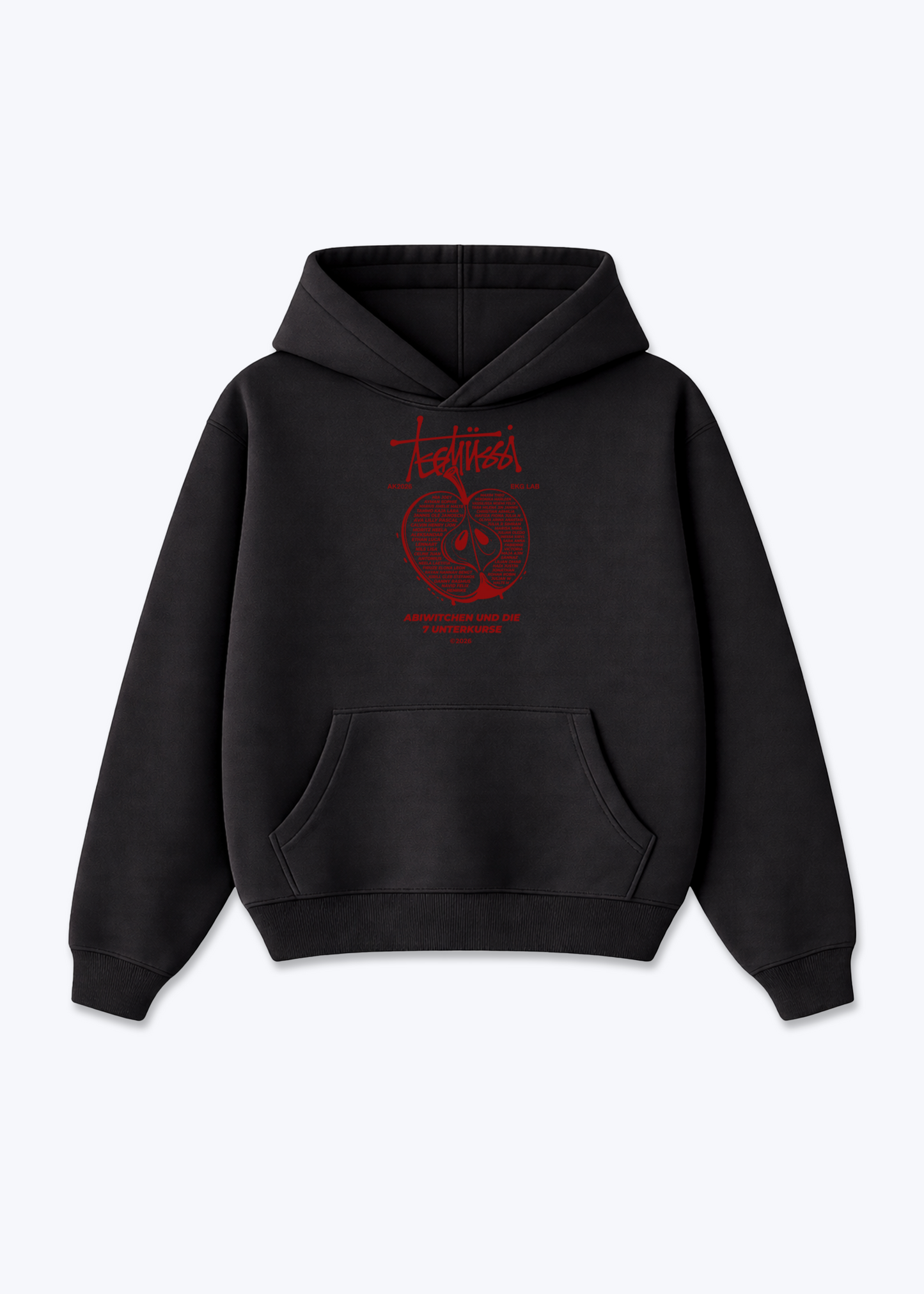 ewew Oversized Hoodie - Black Front (Designed)