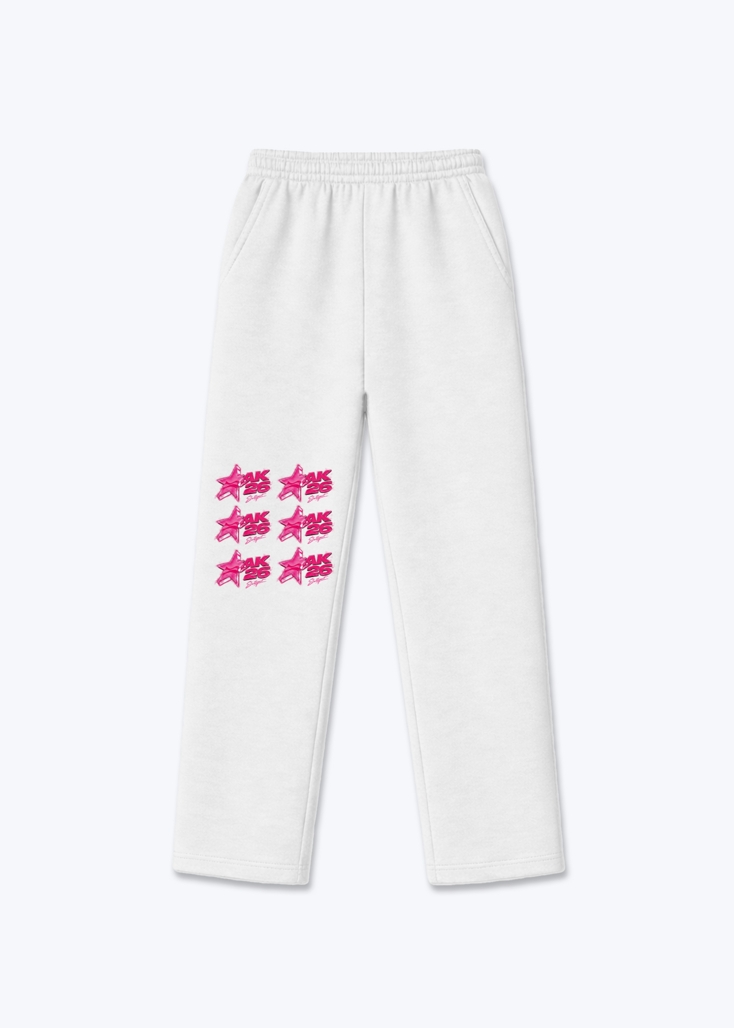 Trackpants(open leg jogger) - White Front (Designed)