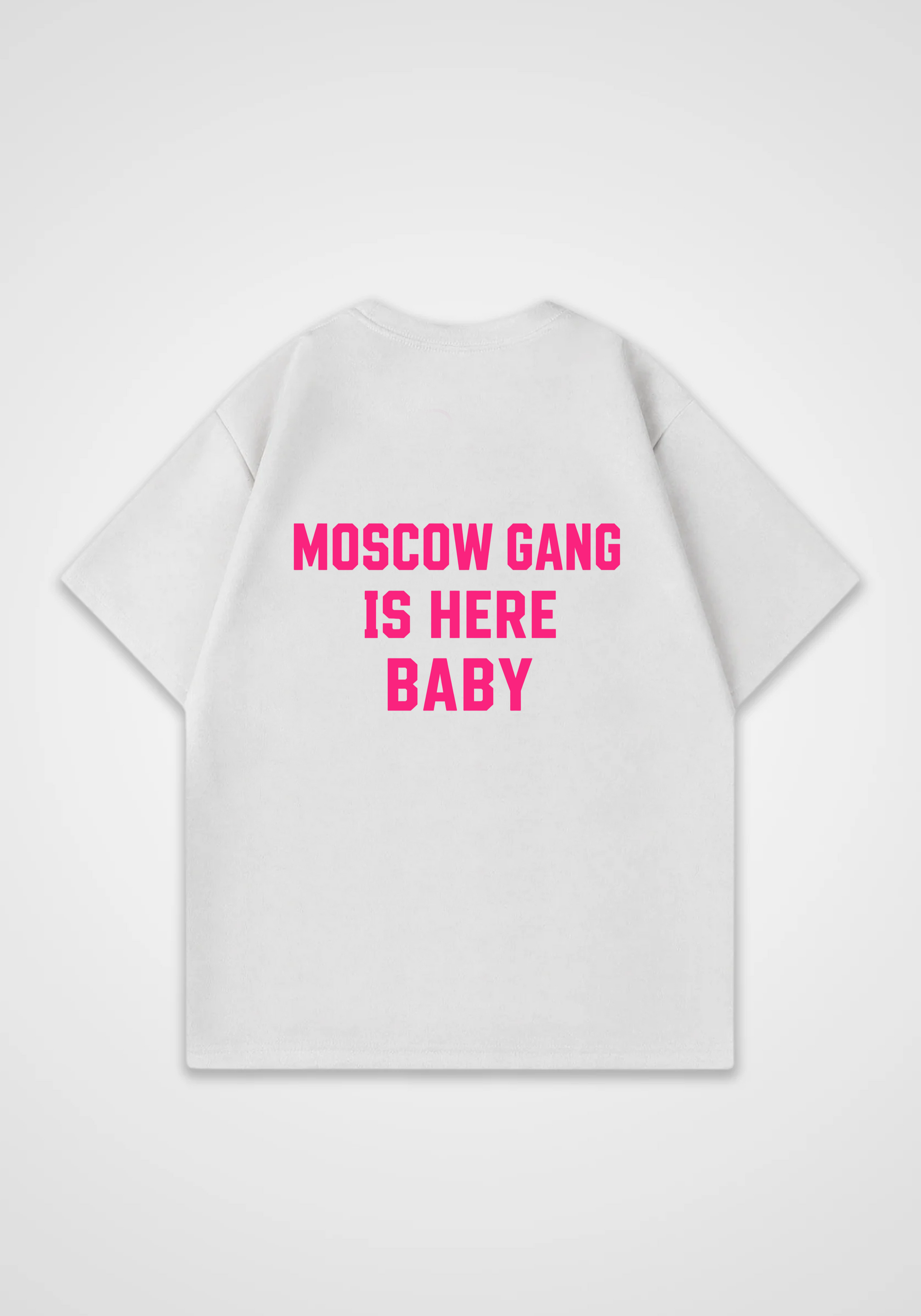 Moscow gang Oversized Shirt - White Back (Designed)