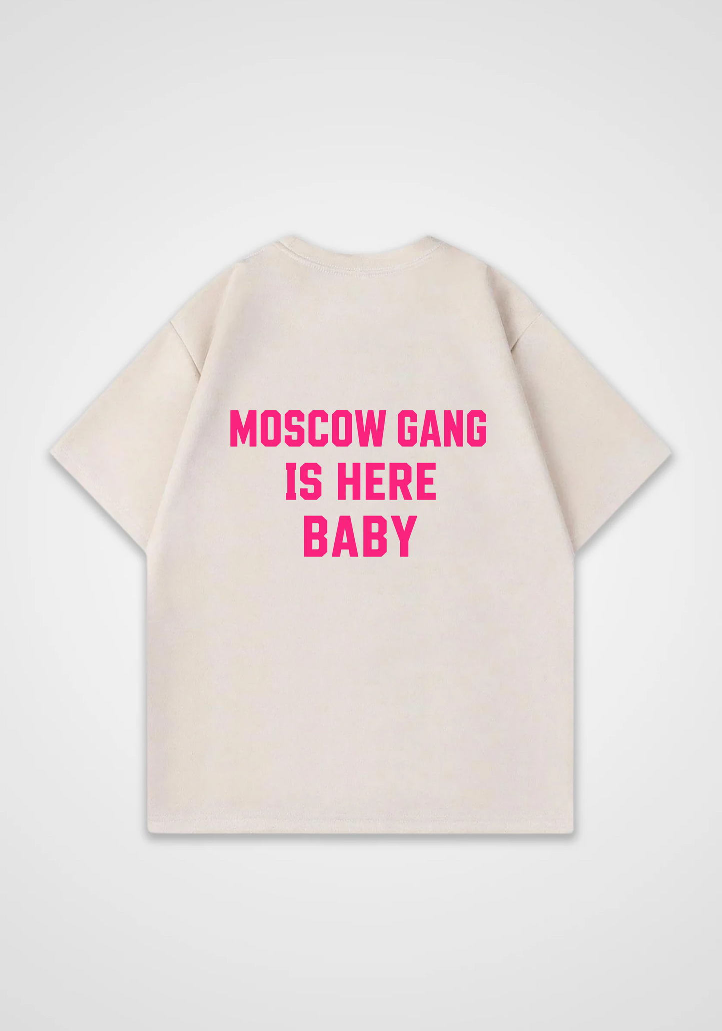 Moscow gang Oversized Shirt - Beige Back (Designed)