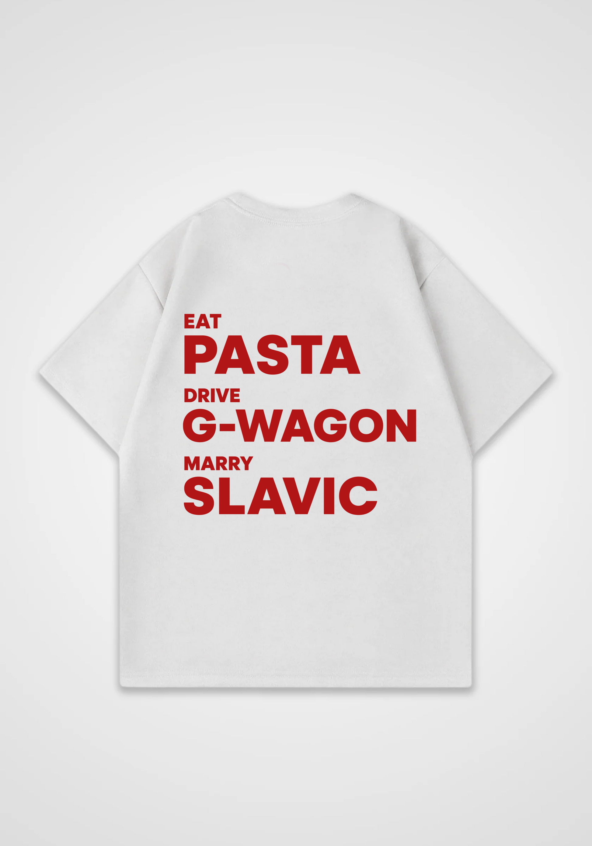 Eat drive marry V2 Oversized Shirt - White Back (Designed)