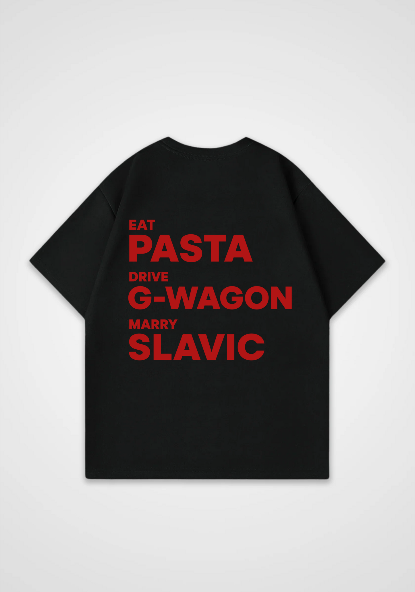 Eat drive marry V2 Oversized Shirt - Black Back (Designed)