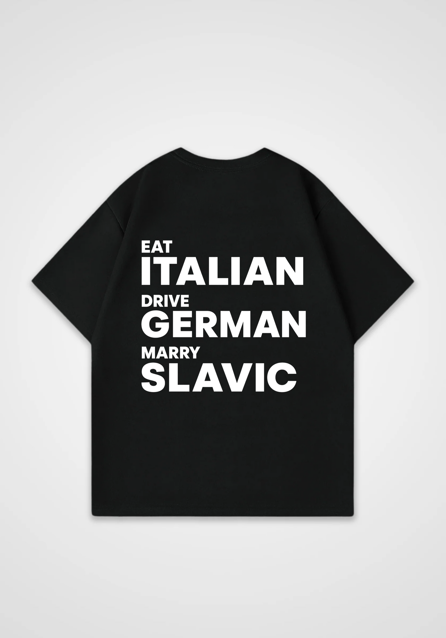 Eat Drive Marry V1 Oversized Shirt - Black Back (Designed)