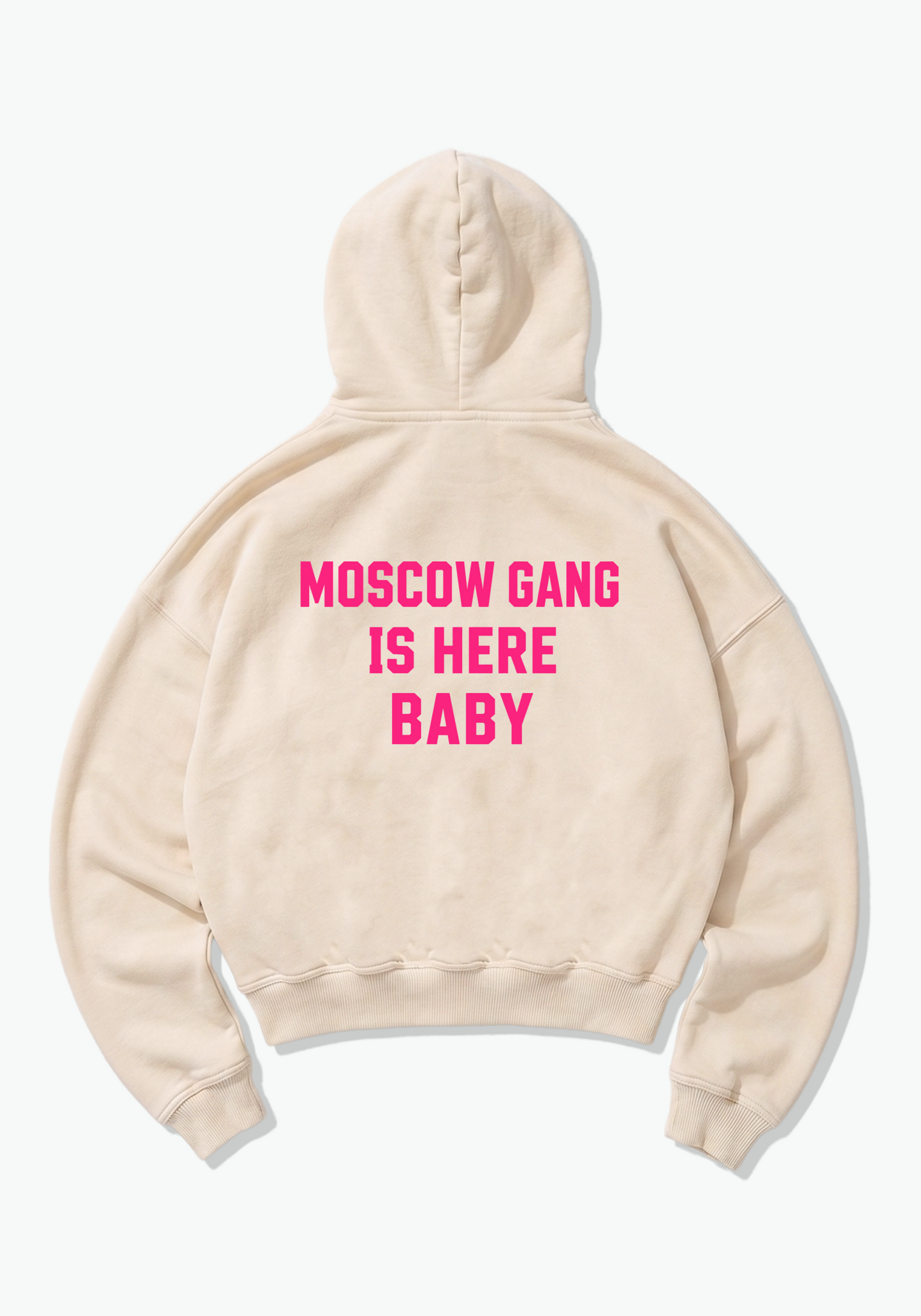 Moscow gang Oversized Hoodie - Beige Back (Designed)