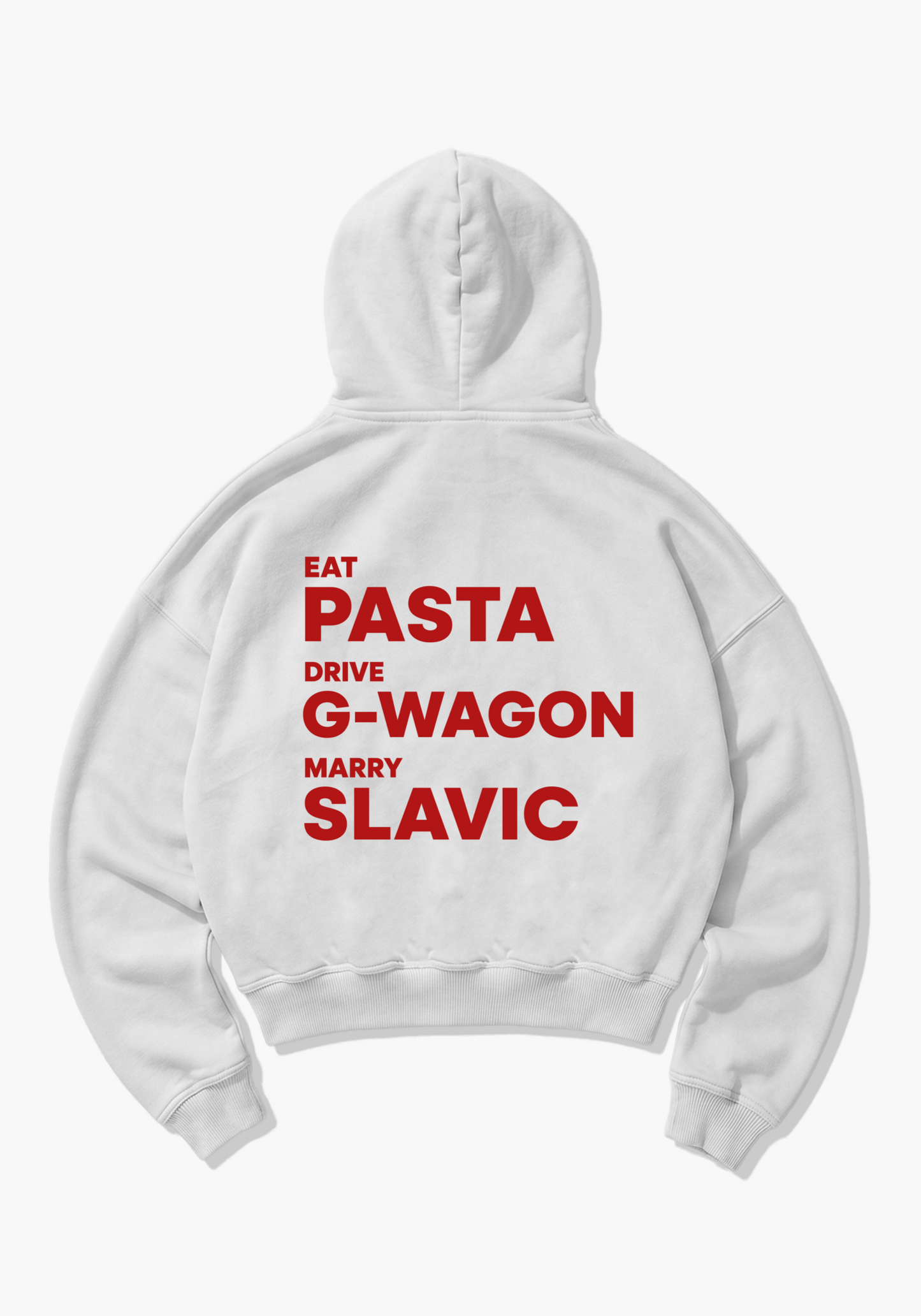 Eat drive marry V2 Oversized Hoodie - White Back (Designed)