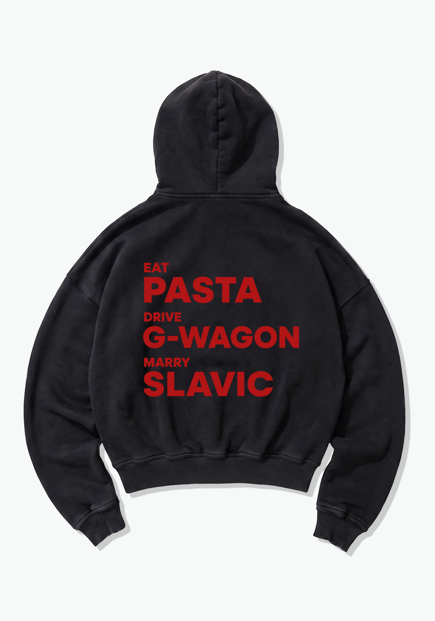 Eat drive marry V2 Oversized Hoodie - Black Back (Designed)