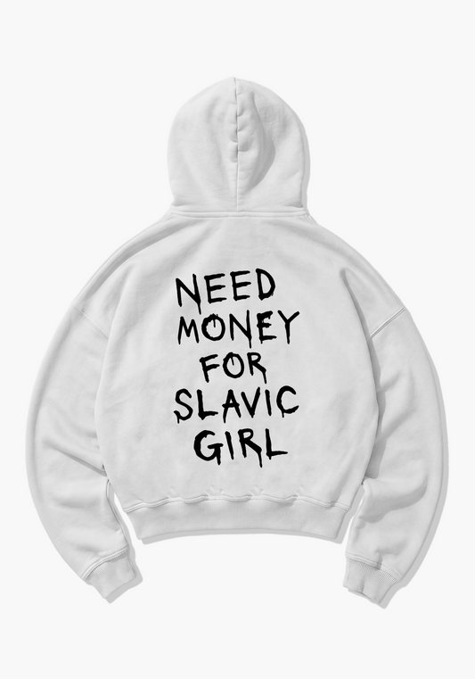 Need money for slavic Oversized Hoodie - White Back (Designed)