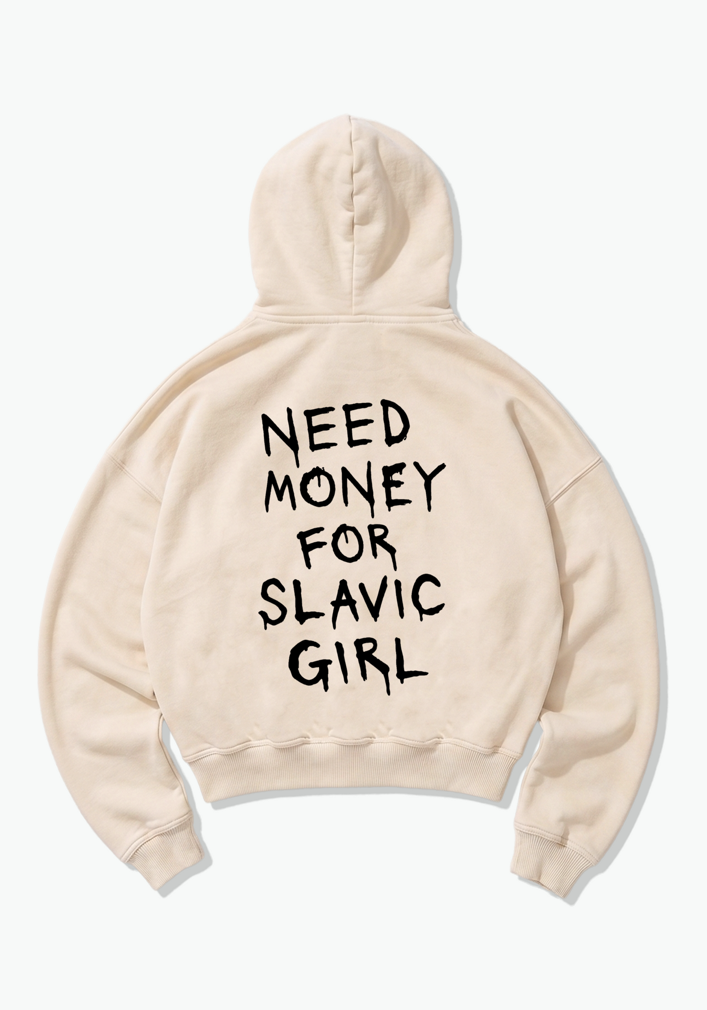 Need money for slavic Oversized Hoodie - Beige Back (Designed)