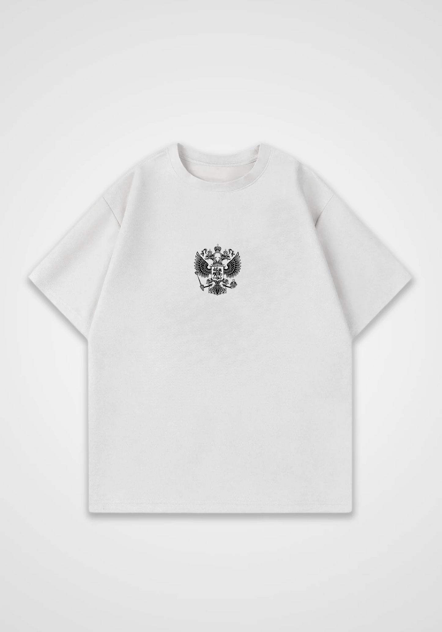 Russian Flag Oversized Shirt - White Front (Designed)