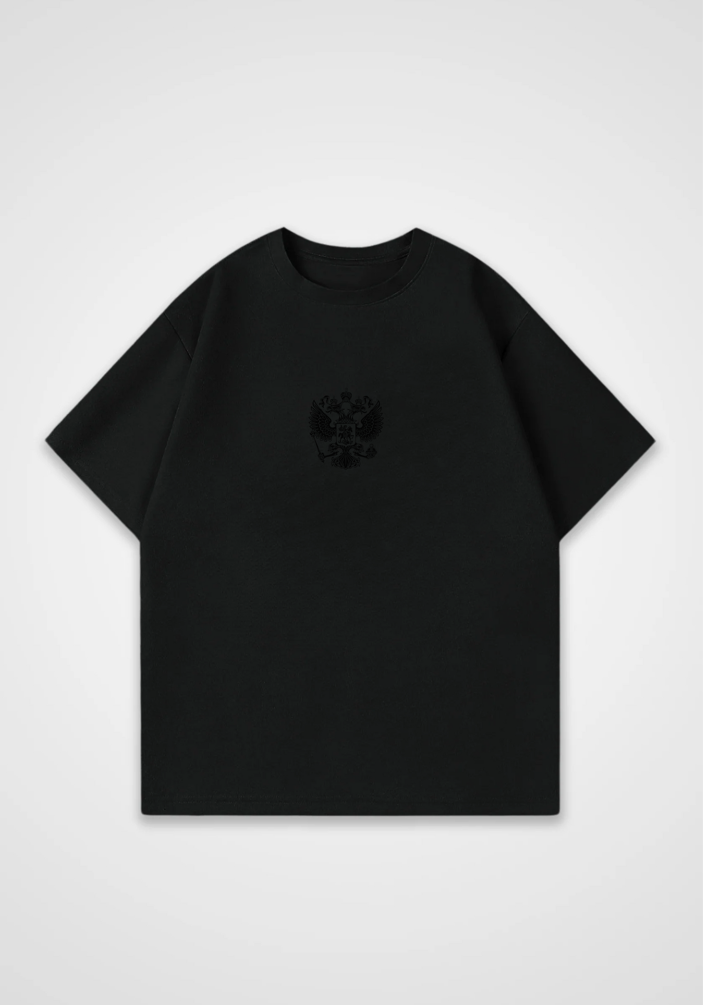 Russian Flag Oversized Shirt - Black Front (Designed)