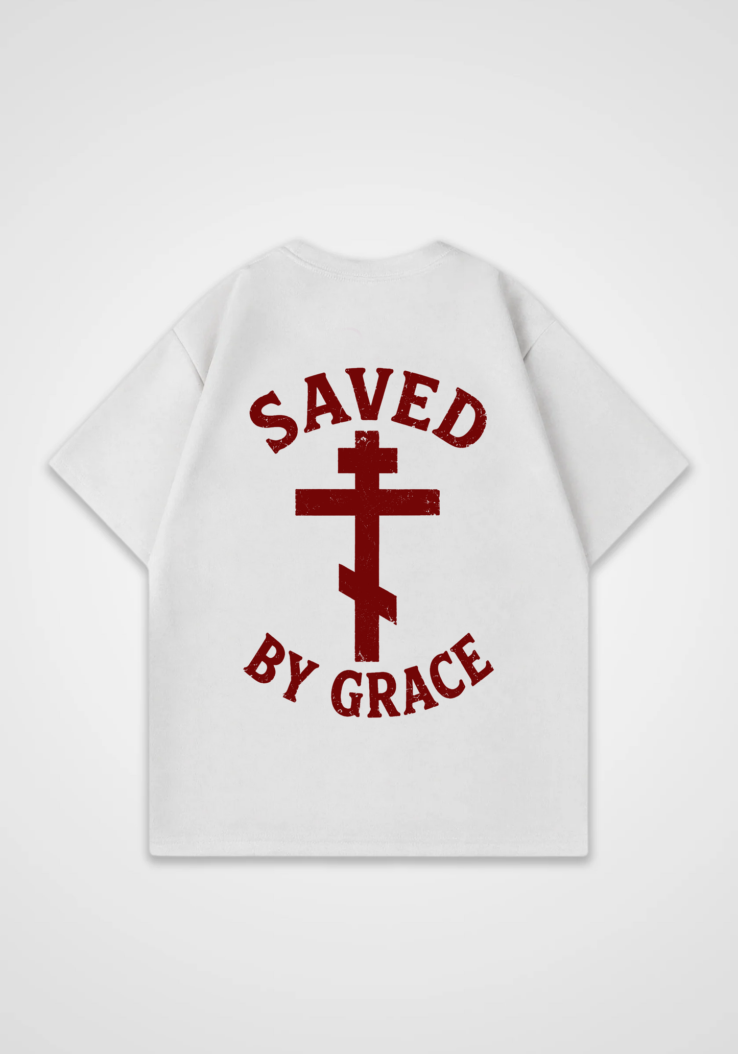 Saved by Grace Oversized Shirt - White Back (Designed)