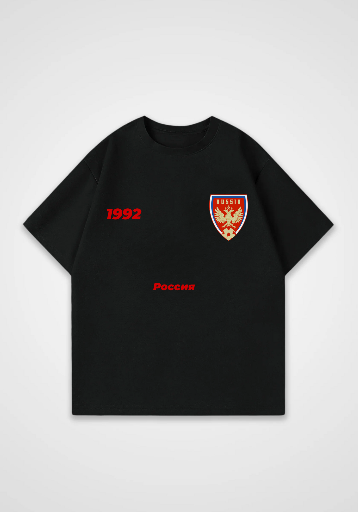 Russian Jersey Oversized Shirt - Black Front (Designed)
