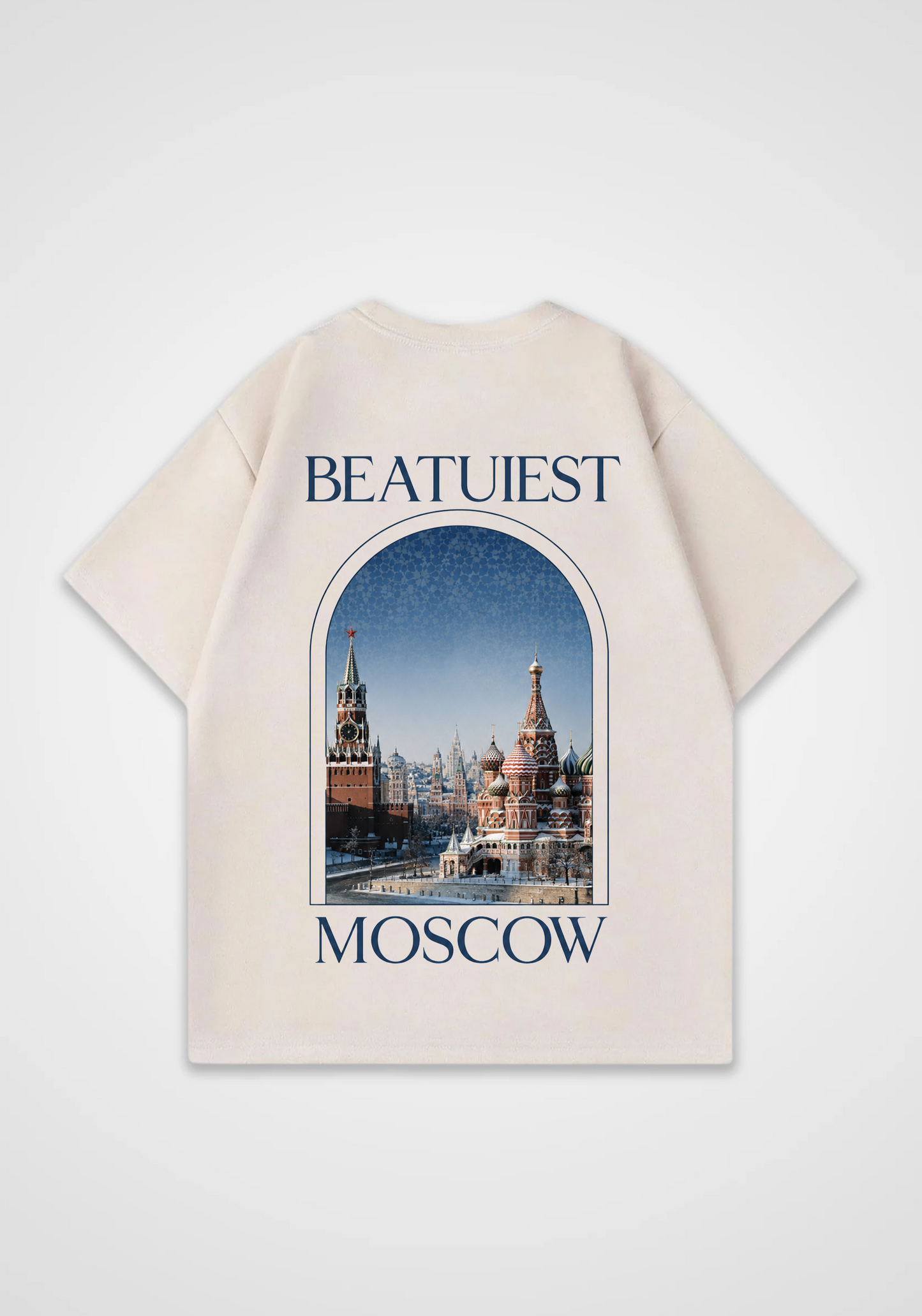 Moscow Oversized Shirt - Beige Back (Designed)