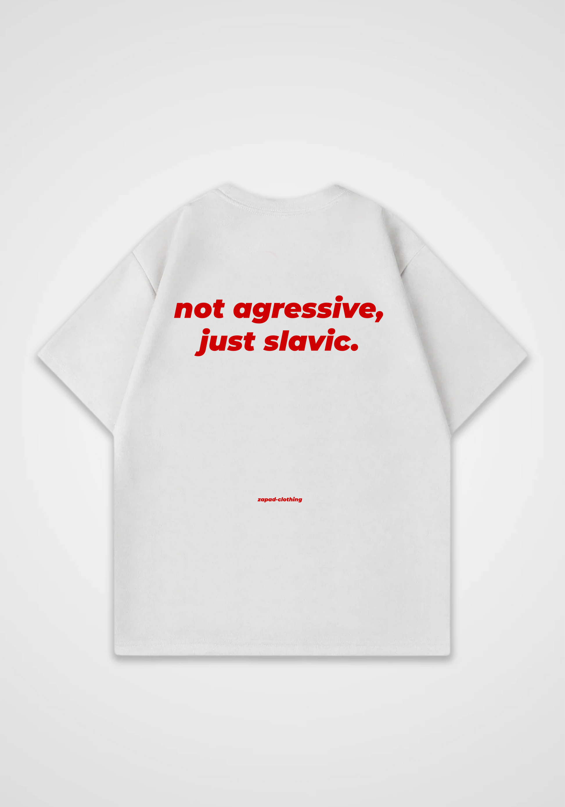 Just Slavic Oversized Shirt - White Back (Designed)