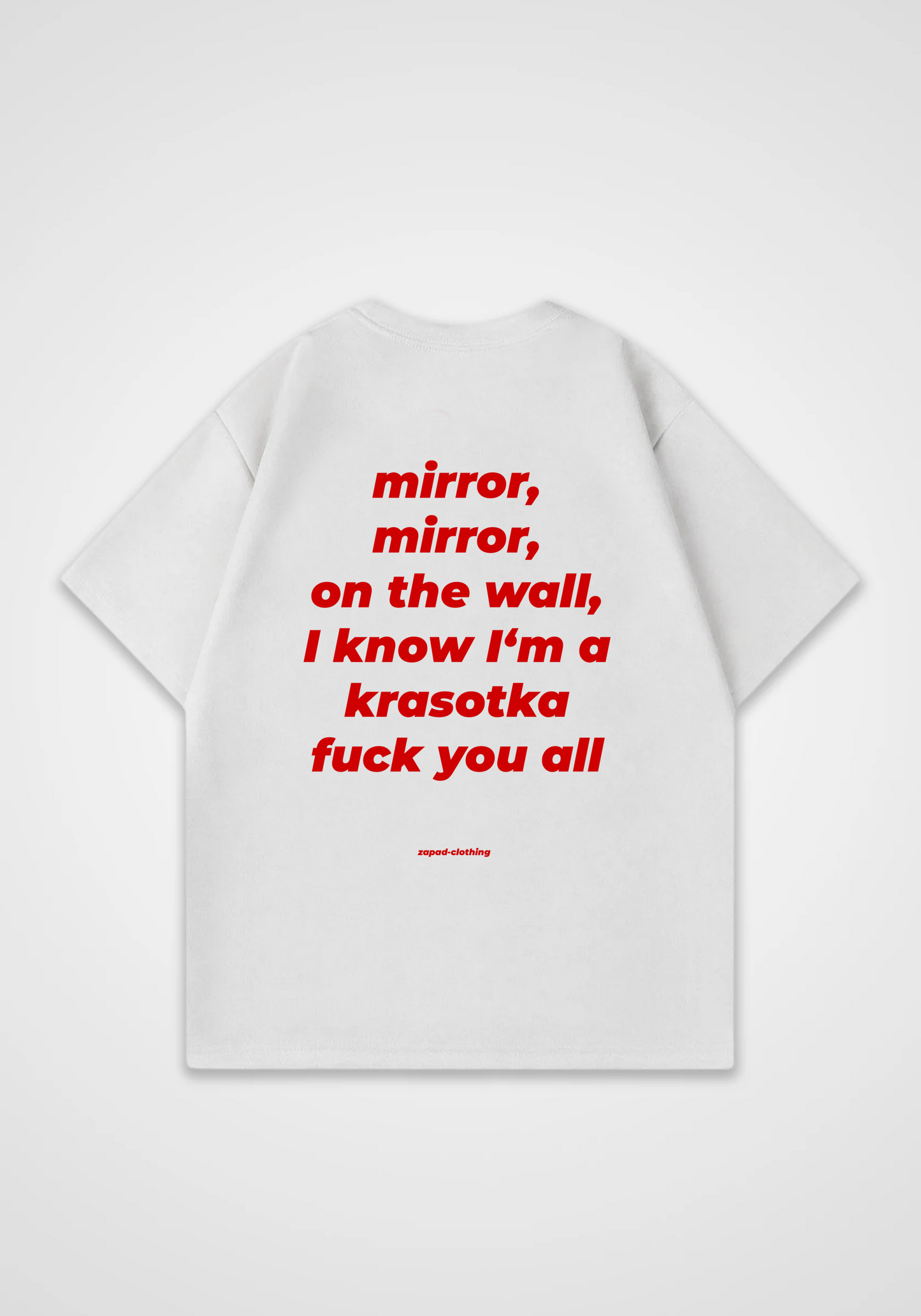 mirror mirror Oversized Shirt - White Back (Designed)