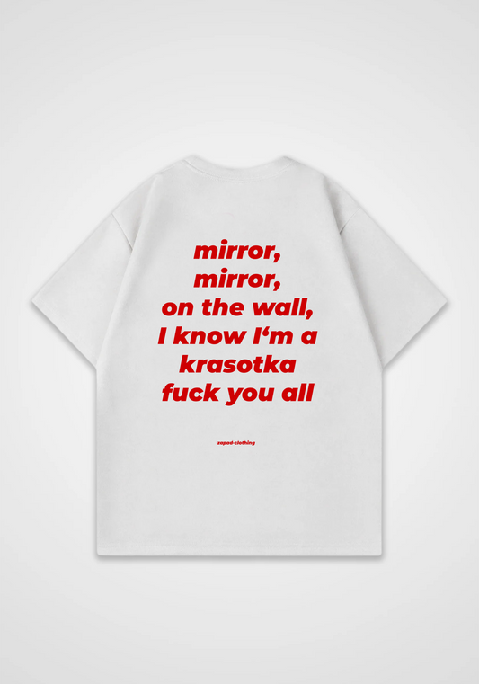 mirror mirror Oversized Shirt - White Back (Designed)