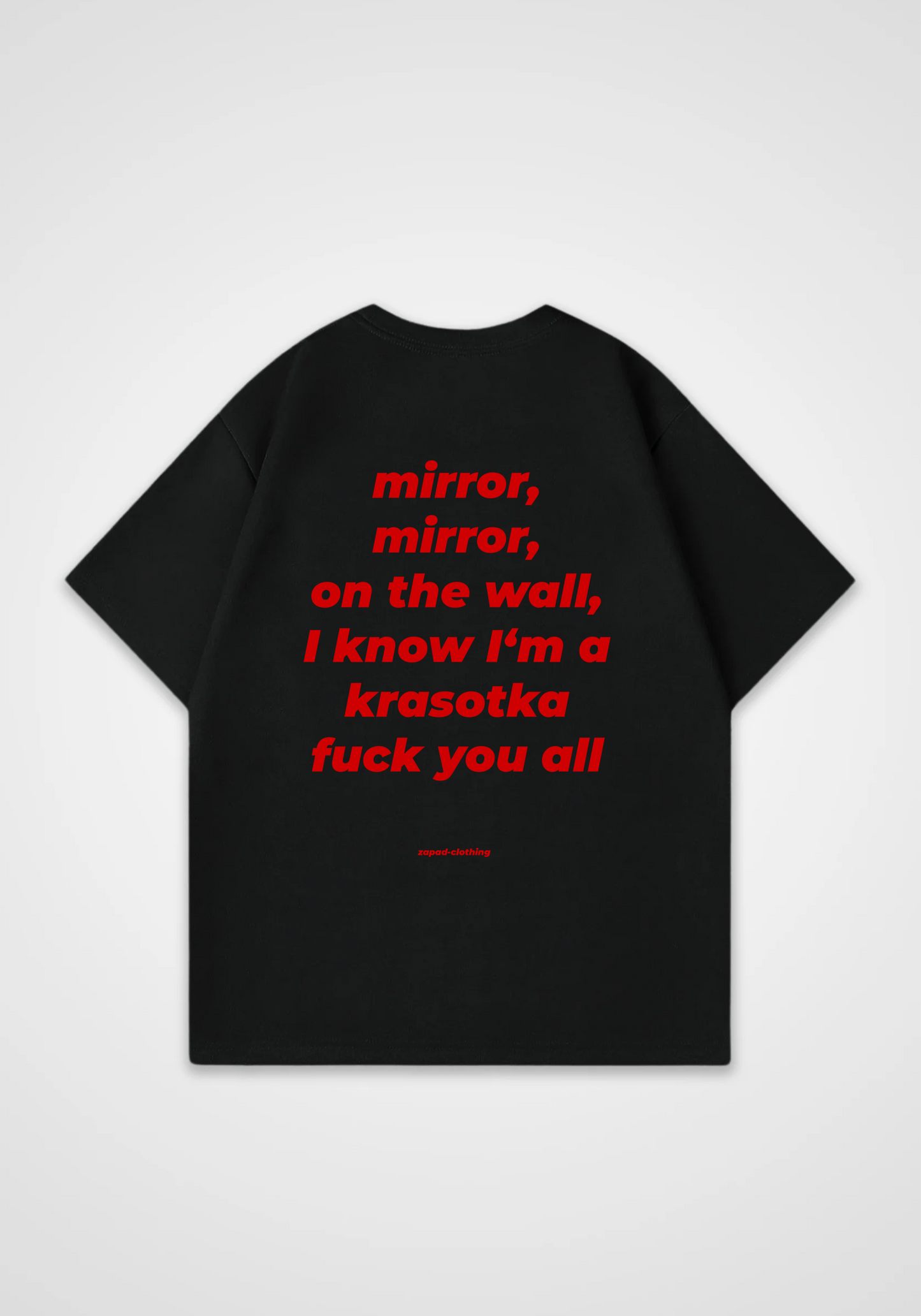 mirror mirror Oversized Shirt - Black Back (Designed)