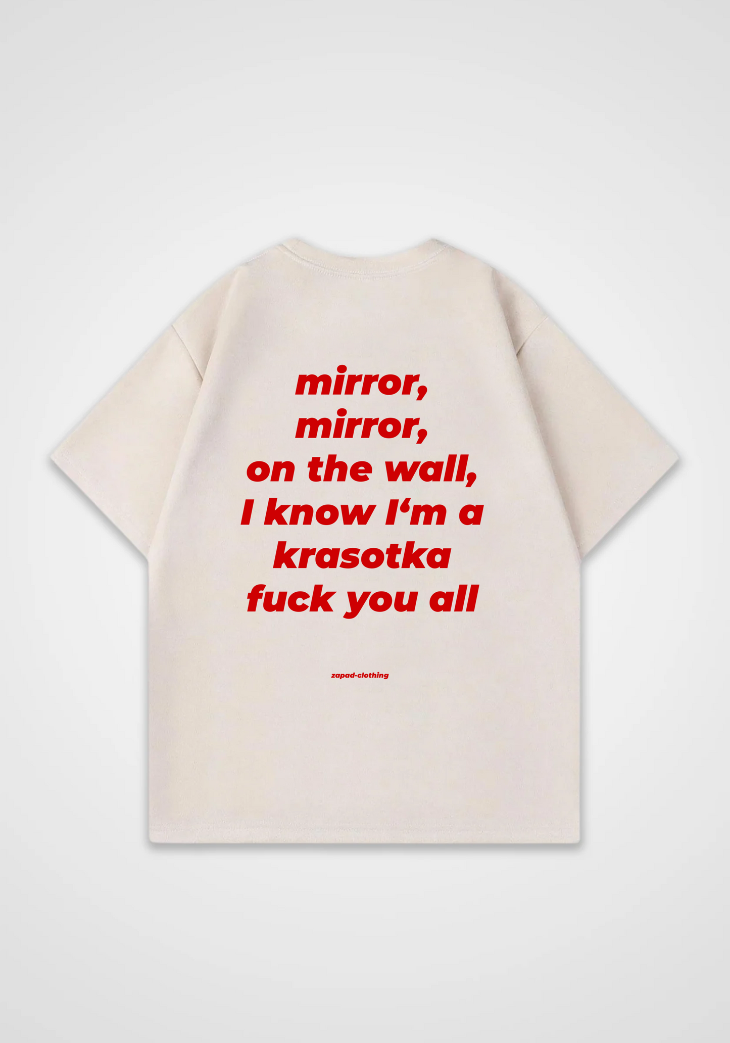 mirror mirror Oversized Shirt - Beige Back (Designed)
