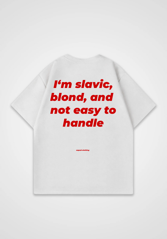 not easy to handle Oversized Shirt - White Back (Designed)