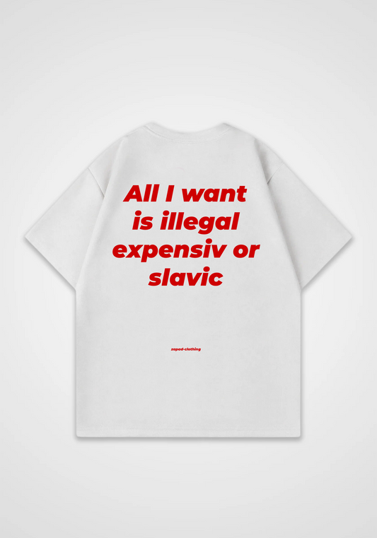 All I want Oversized Shirt - White Back (Designed)