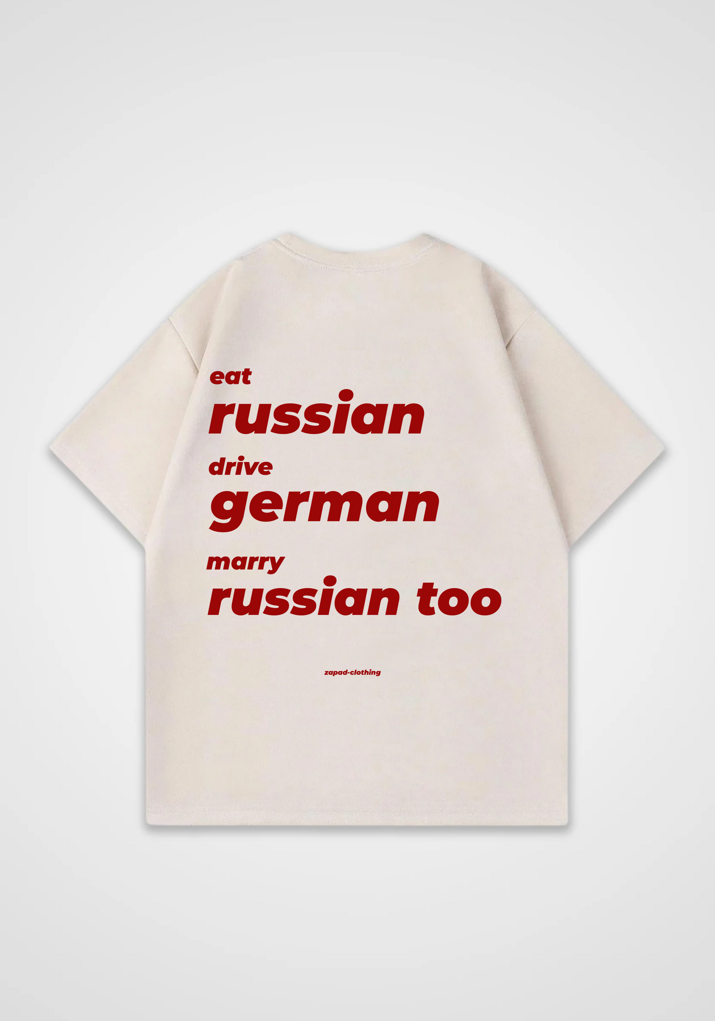 marry russian v2 Oversized Shirt - Beige Back (Designed)