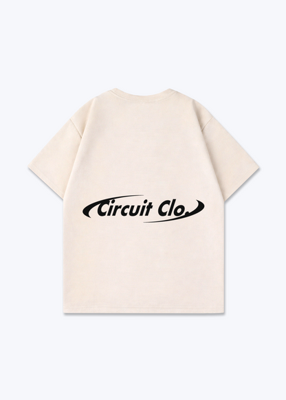 cc Oversized Shirt - Beige Back (Designed)