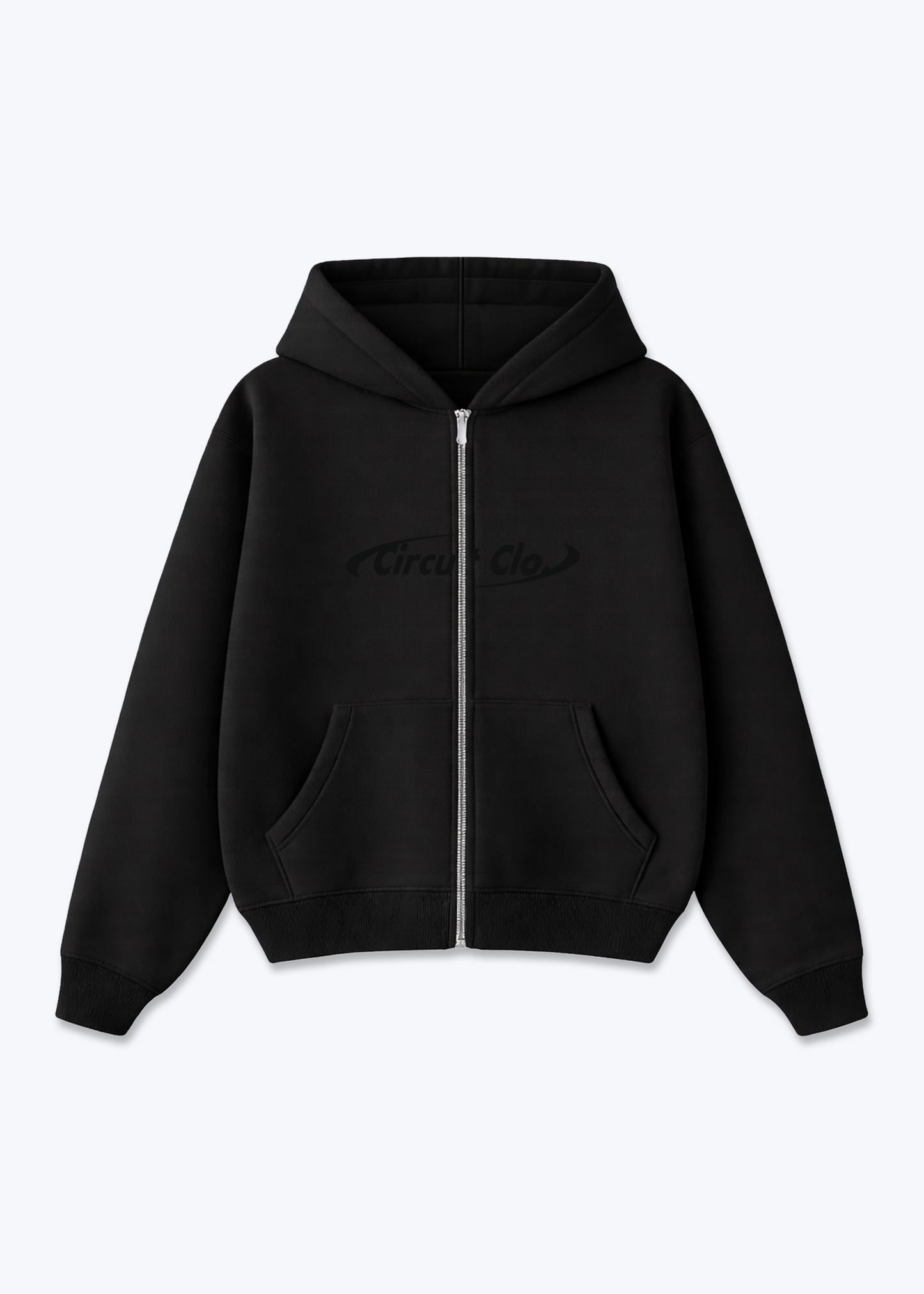 434 Zip Hoodie - Black Front (Designed)