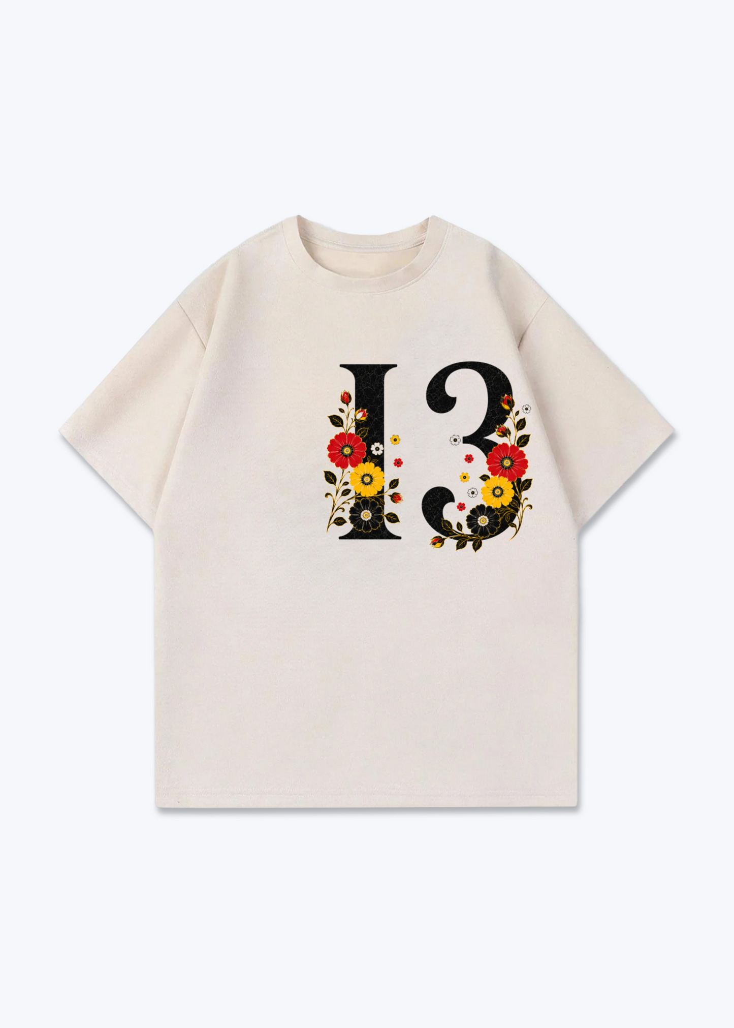 iii Oversized Shirt - Beige Front (Designed)