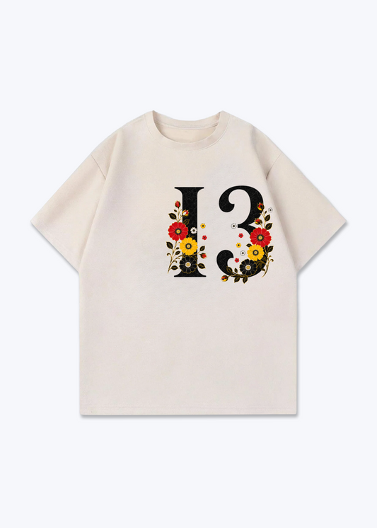 iii Oversized Shirt - Beige Front (Designed)