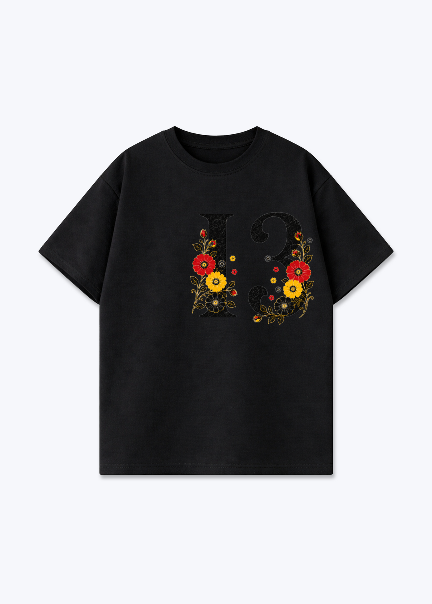iii Oversized Shirt - Black Front (Designed)