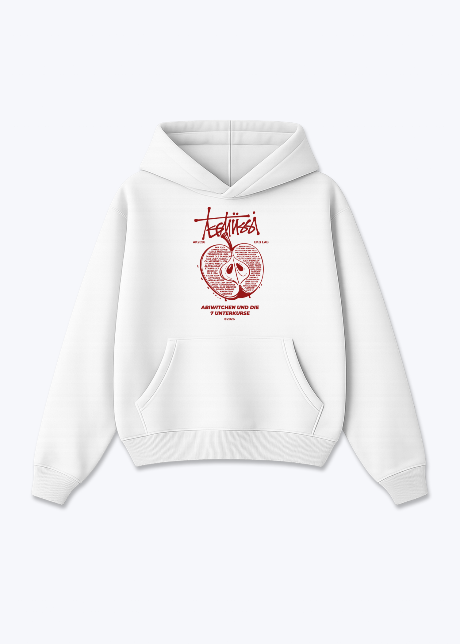 ewew Oversized Hoodie - White Front (Designed)