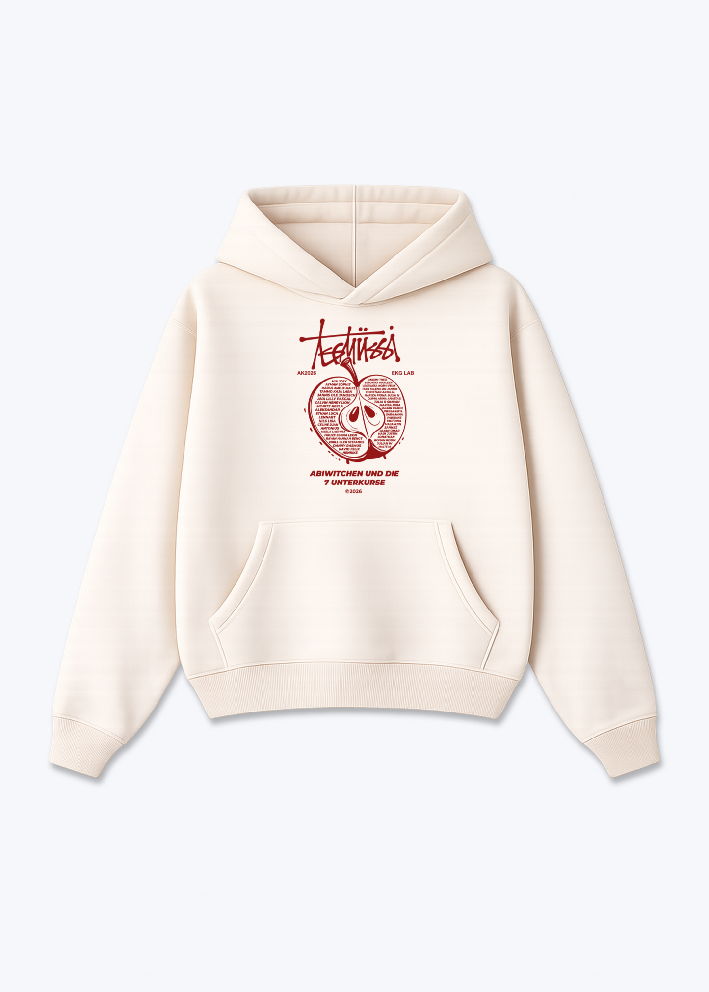 ewew Oversized Hoodie - Beige Front (Designed)
