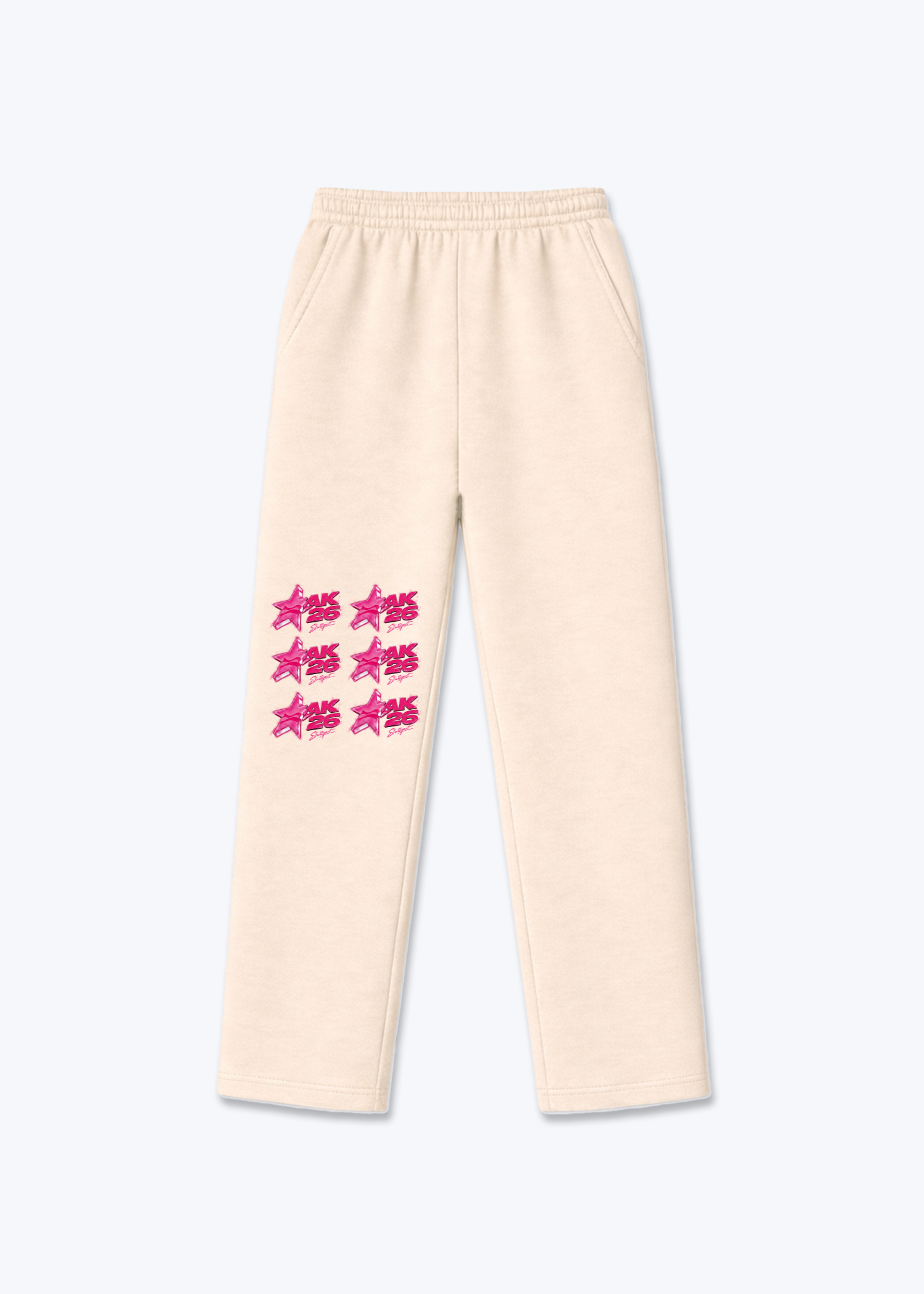 Trackpants(open leg jogger) - Beige Front (Designed)