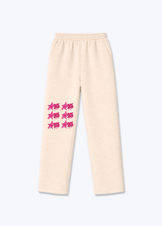 Trackpants(open leg jogger) - Beige Front (Designed)