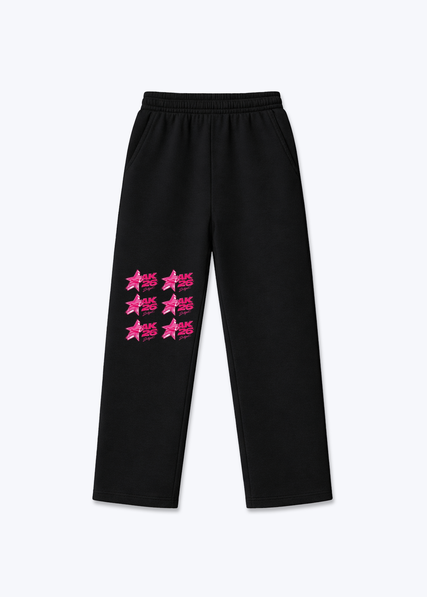 Trackpants(open leg jogger) - Black Front (Designed)