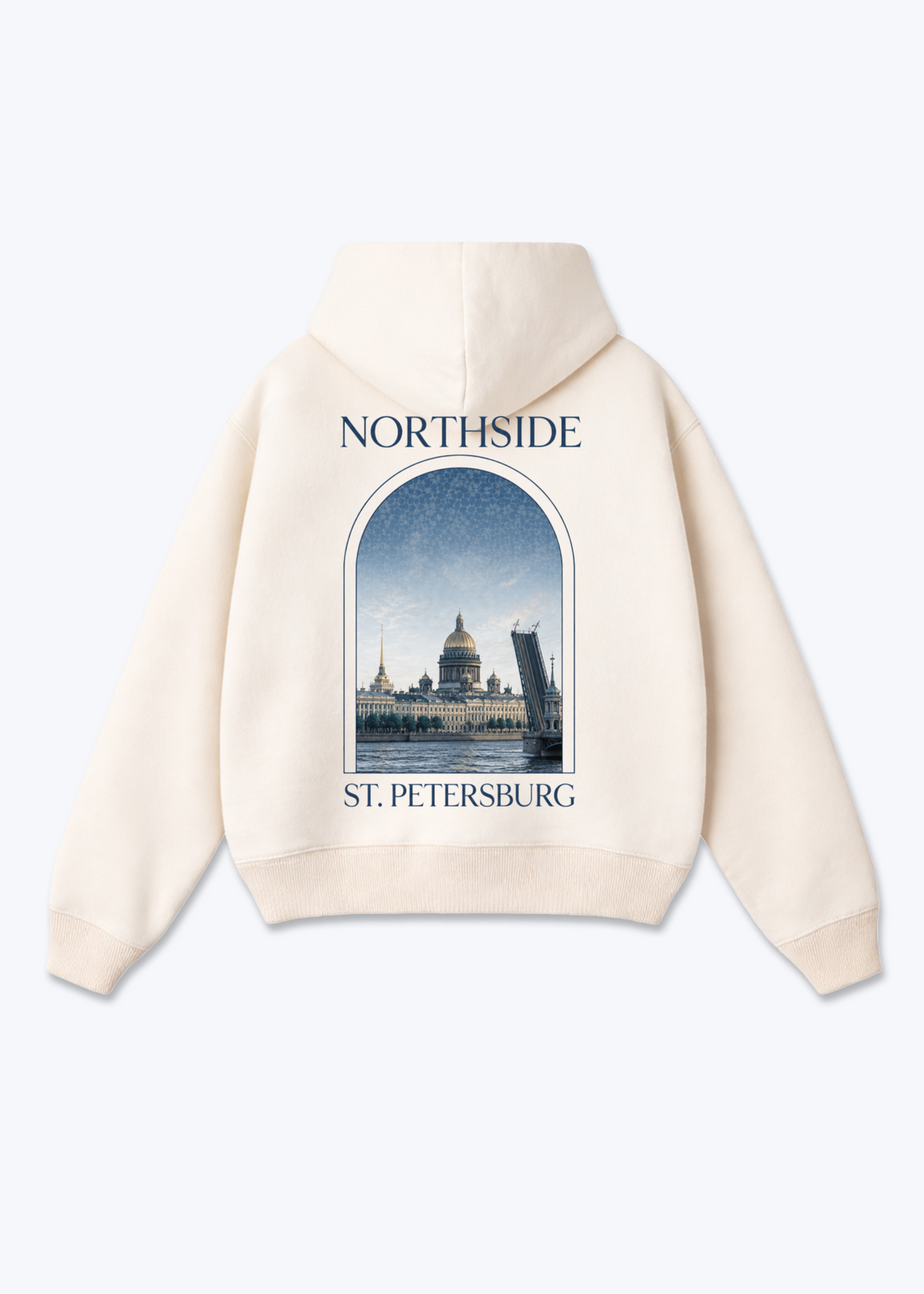 St. Petersburg Oversized Hoodie - Beige Back (Designed)